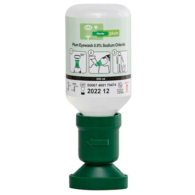 Eye rinsing bottle 200 ml, NaCl-solvent